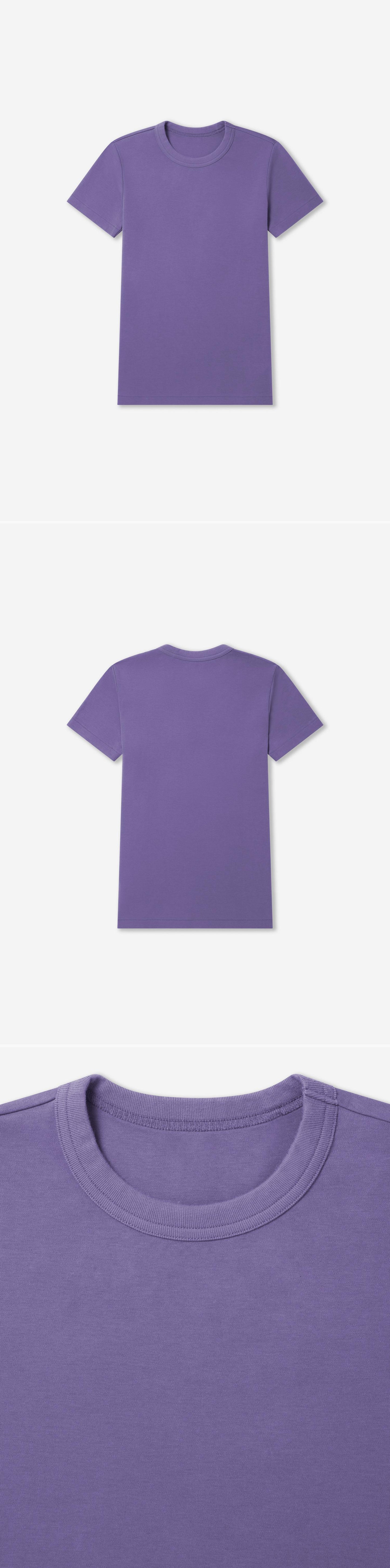 PURPLE_TSHIRT - Flat Lay - 3 x Shots - Front + Back + Detail A