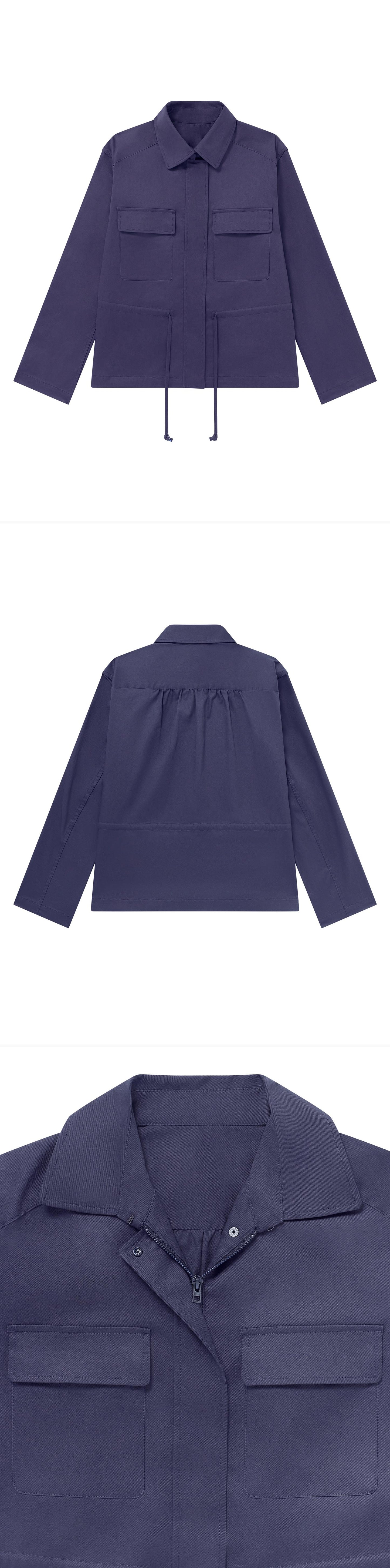 BLUE_JACKET - Flat Lay - 3 x Shots - Front + Back + Detail A