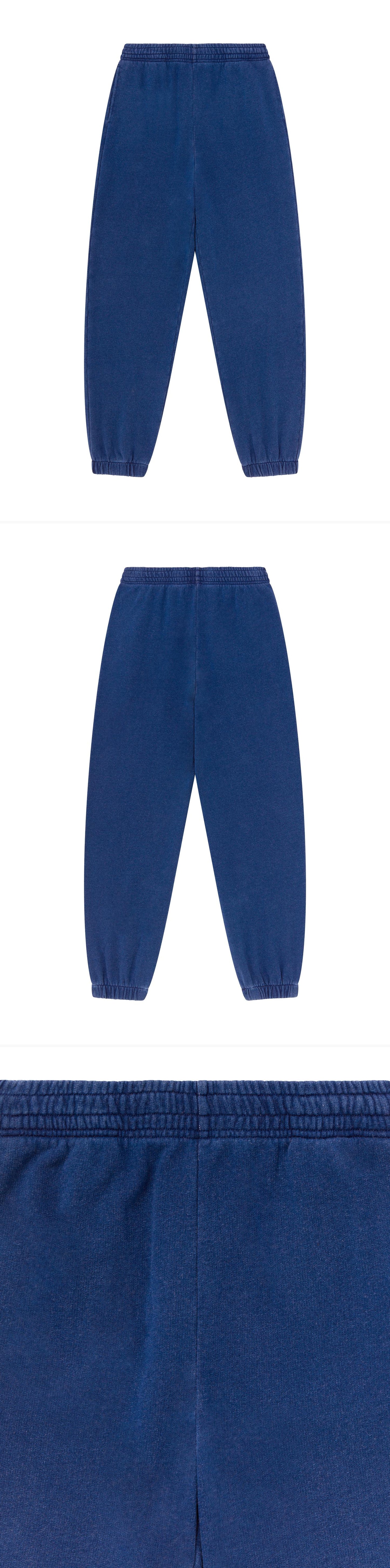 BLUE_JOGGERS - Flat Lay - 3 x Shots - Front + Back + Detail A