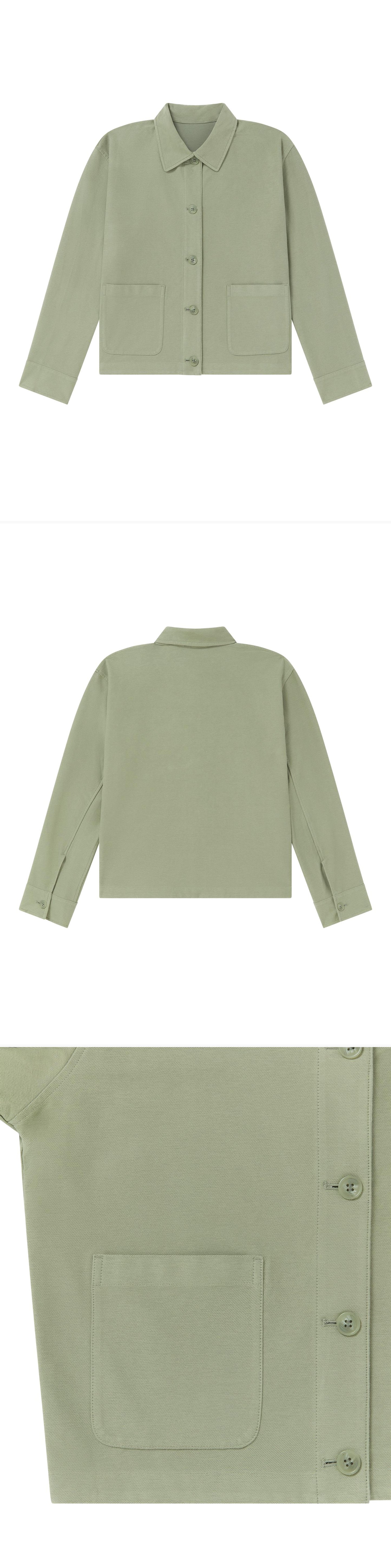 GREEN_OVERSHIRT - Flat Lay - 3 x Shots - Front + Back + Detail A