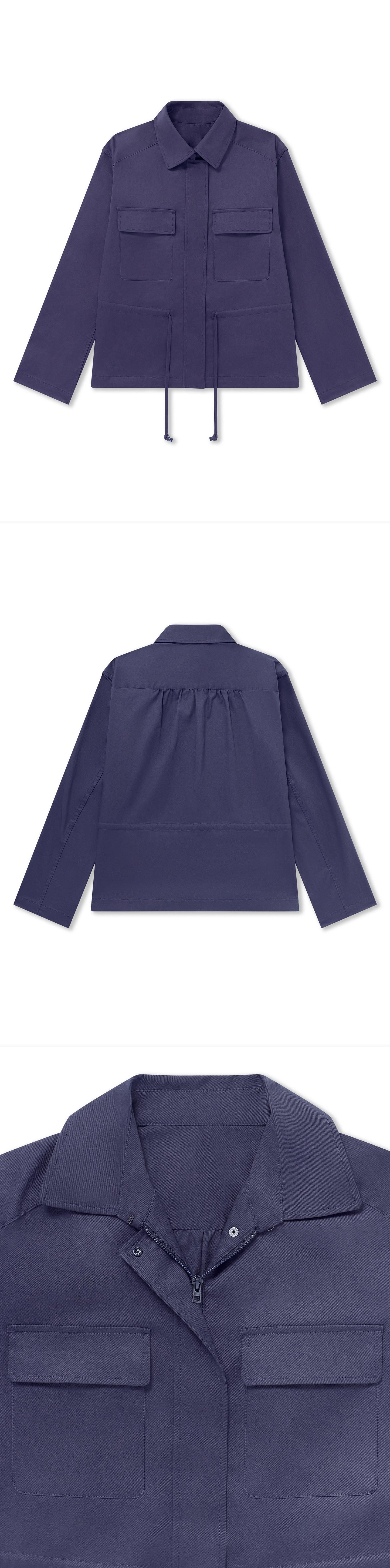 BLUE_JACKET - Flat Lay - 3 x Shots - Front + Back + Detail A