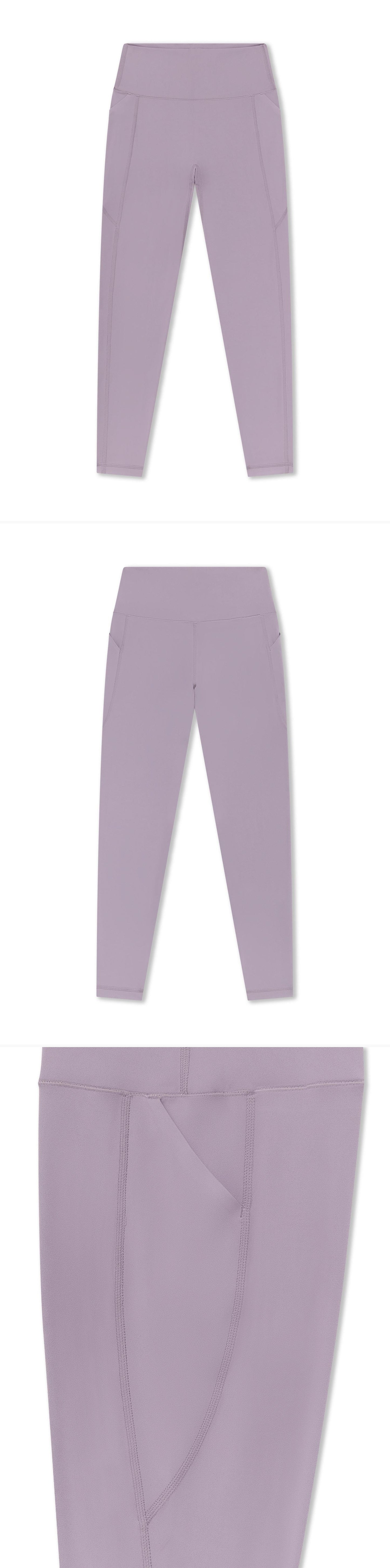 LILAC_LEGGINGS - Flat Lay - 3 x Shots - Front + Back + Detail A
