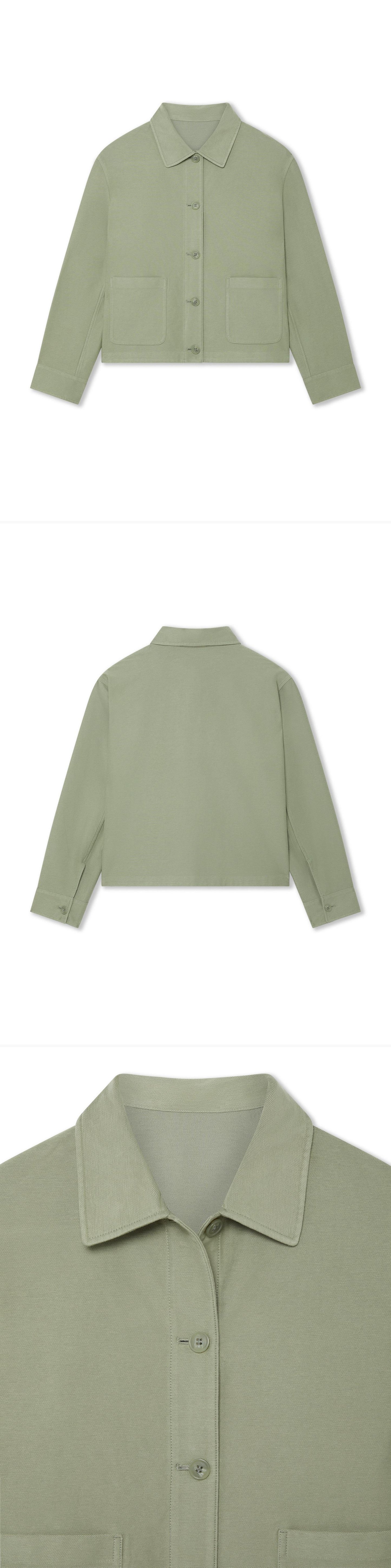 GREEN_OVERSHIRT - Hanging - 3 x Shots - Front + Back + Detail A