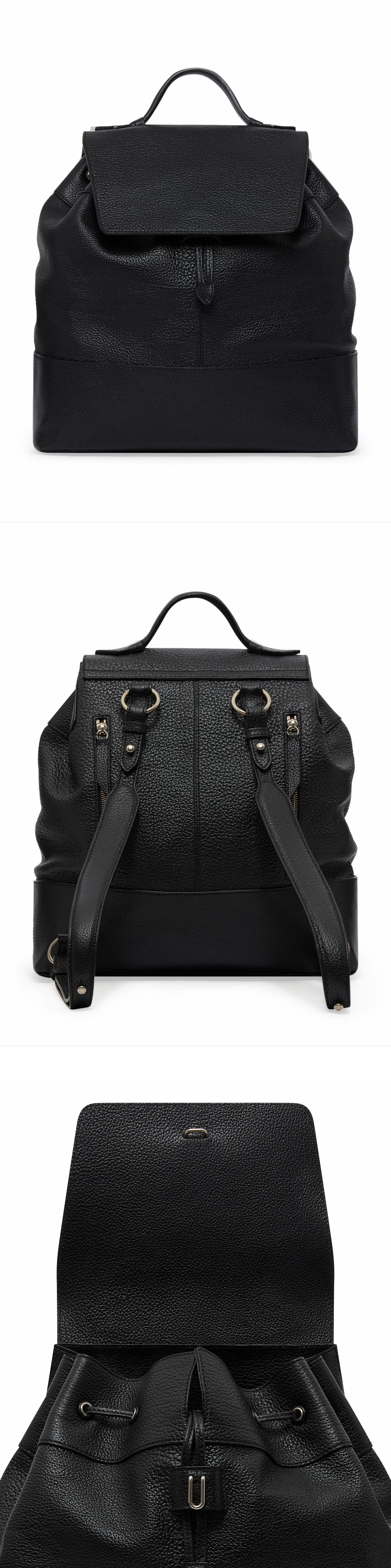 BLACK_GLIDE_BULL_CALFSKIN_BACKPACK - Acc - 3 x Shots - Front + Back + Detail