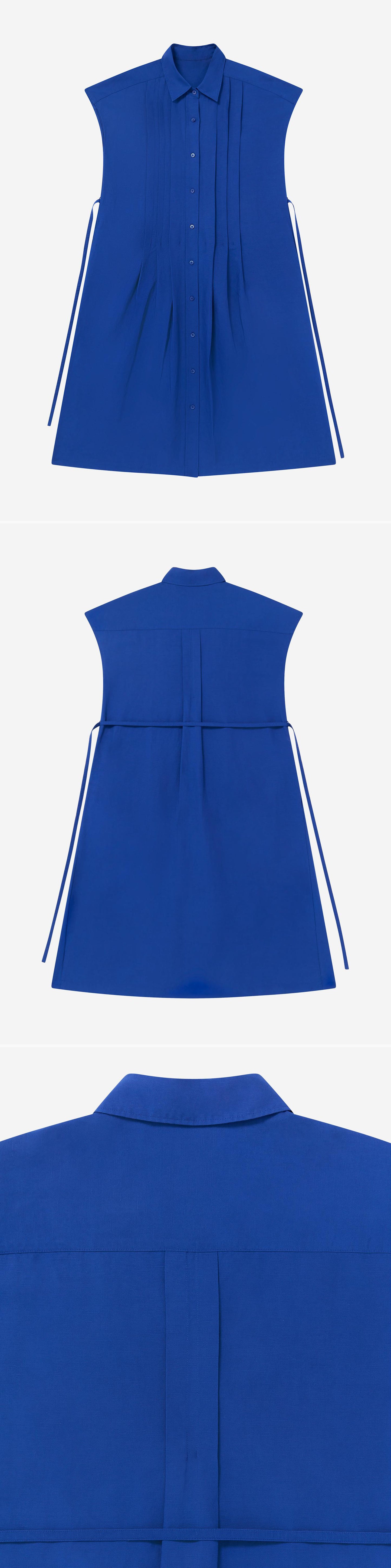 BLUE_DRESS - Flat Lay - 3 x Shots - Front + Back + Detail B