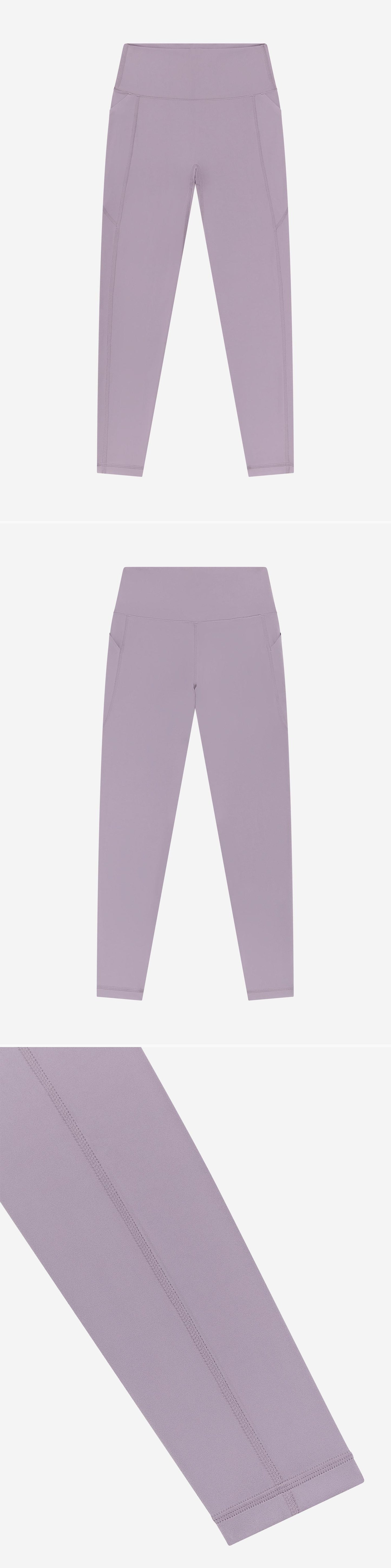 LILAC_LEGGINGS - Flat Lay - 3 x Shots - Front + Back + Detail B
