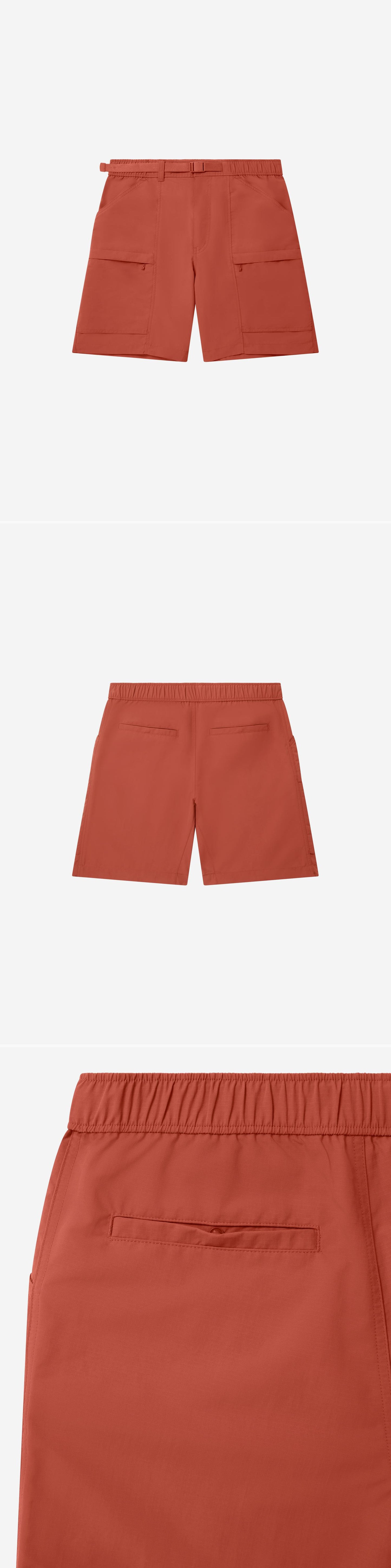 ORANGE_SHORT - Flat Lay - 3 x Shots - Front + Back + Detail B