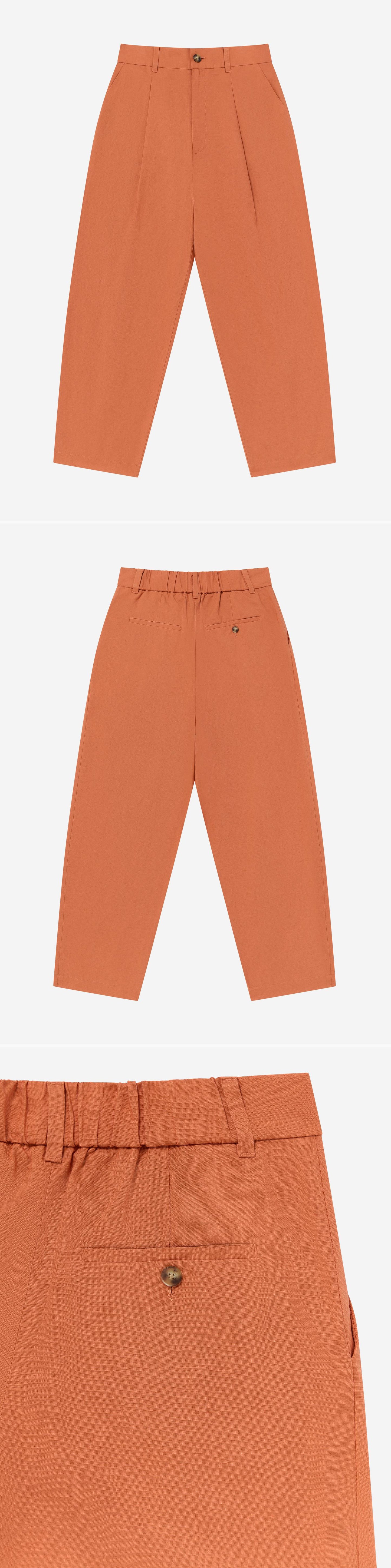 ORANGE_WIDELEG_TROUSER - Flat Lay - 3 x Shots - Front + Back + Detail B