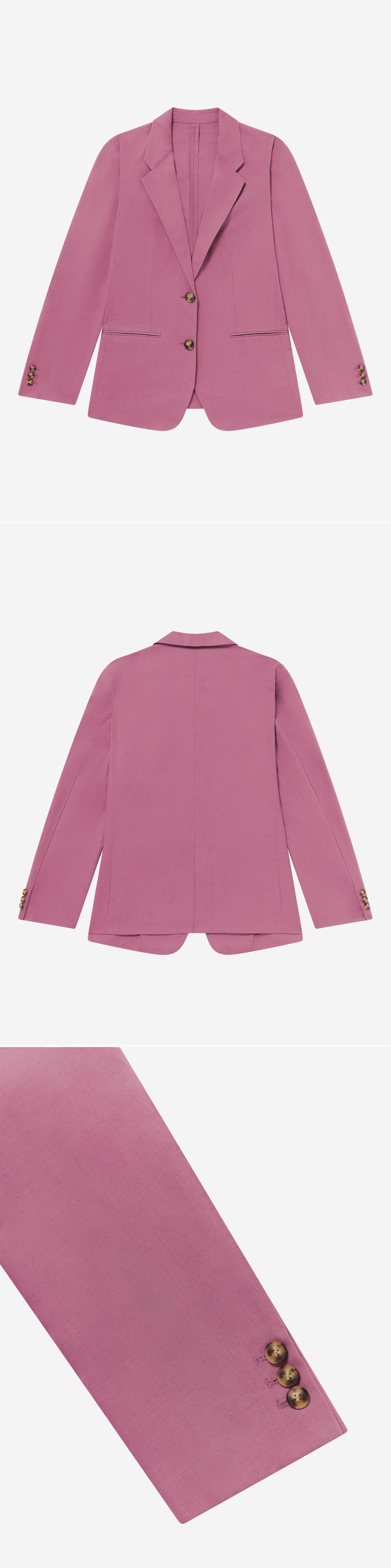 PINK_BLAZER - Flat Lay - 3 x Shots - Front + Back + Detail B