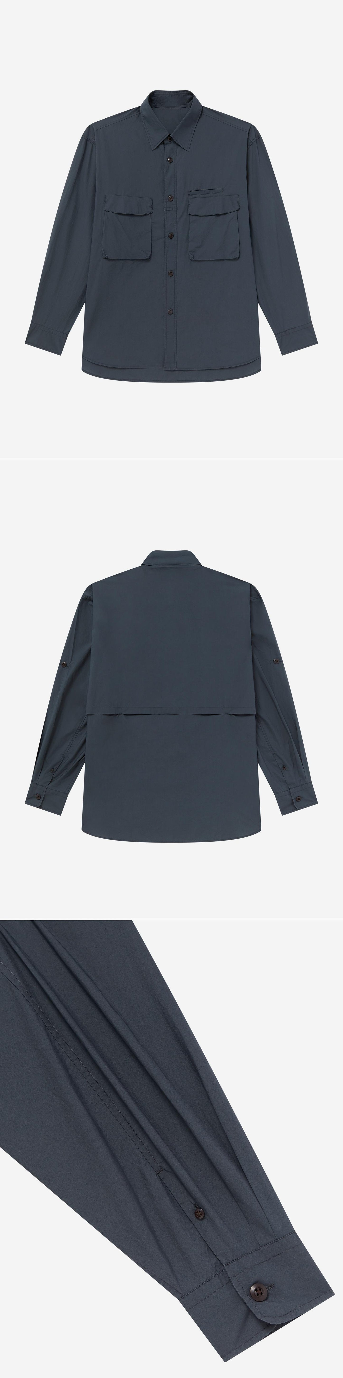POCKET_SHIRT - Flat Lay - 3 x Shots - Front + Back + Detail B