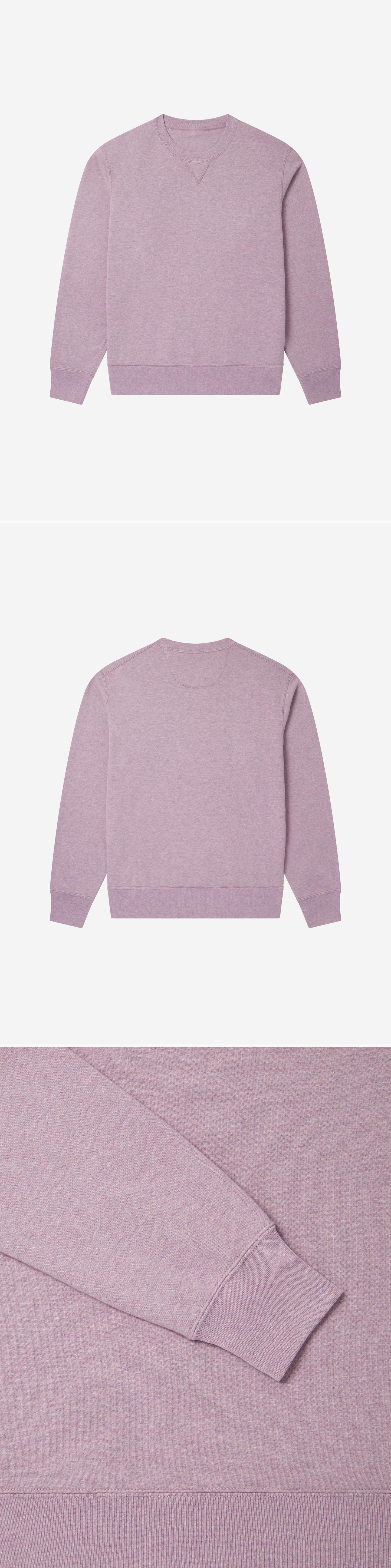 PURPLE_SWEATSHIRT - Flat Lay - 3 x Shots - Front + Back + Detail B