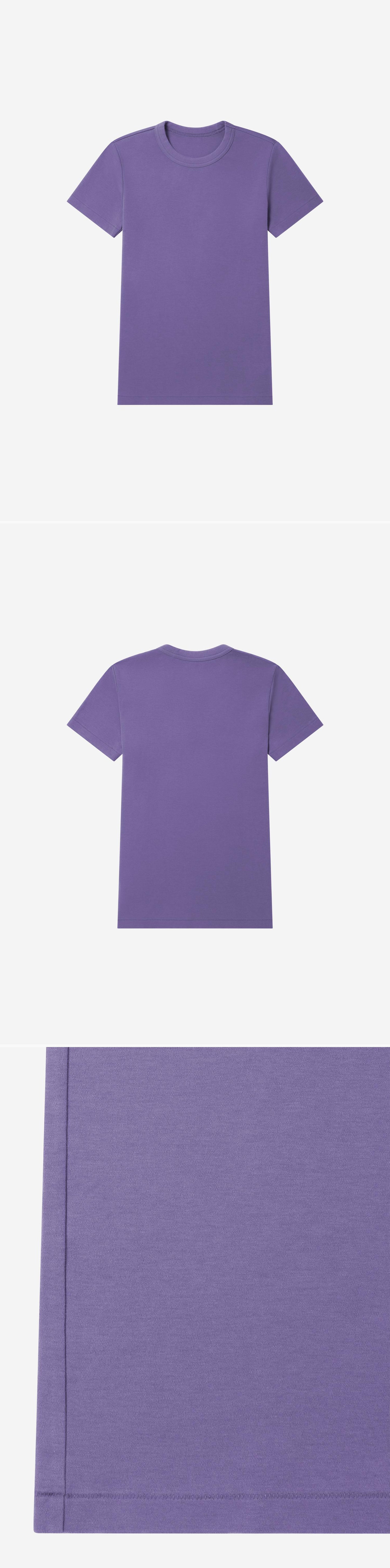 PURPLE_TSHIRT - Flat Lay - 3 x Shots - Front + Back + Detail B