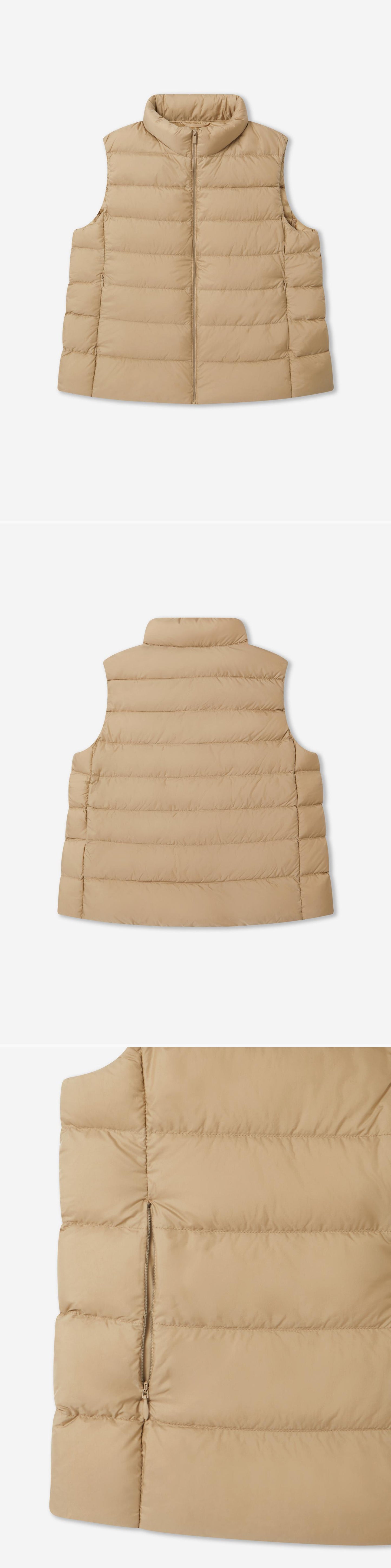 BEIGE_GILLET - Flat Lay - 3 x Shots - Front + Back + Detail B
