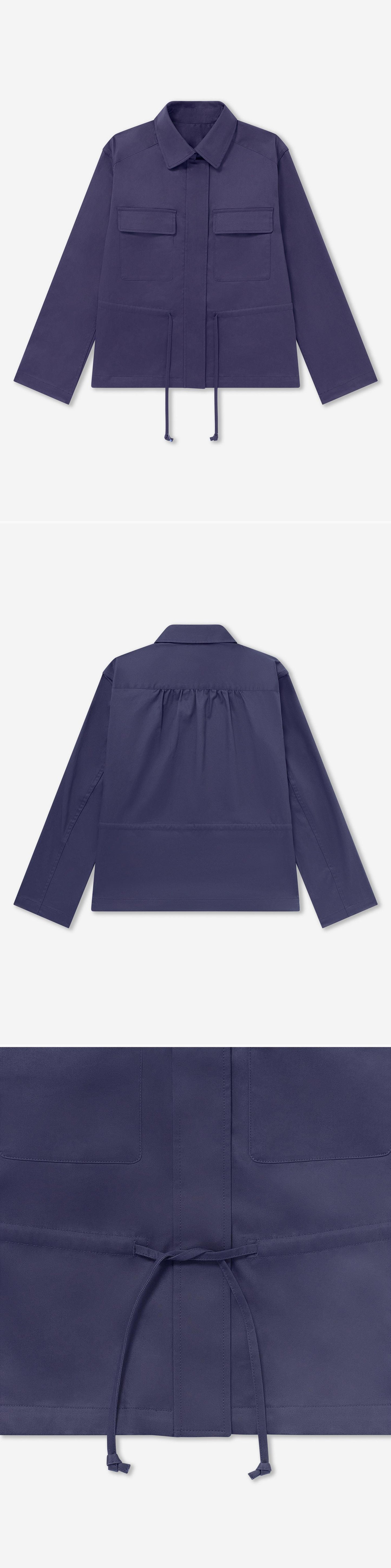 BLUE_JACKET - Flat Lay - 3 x Shots - Front + Back + Detail B