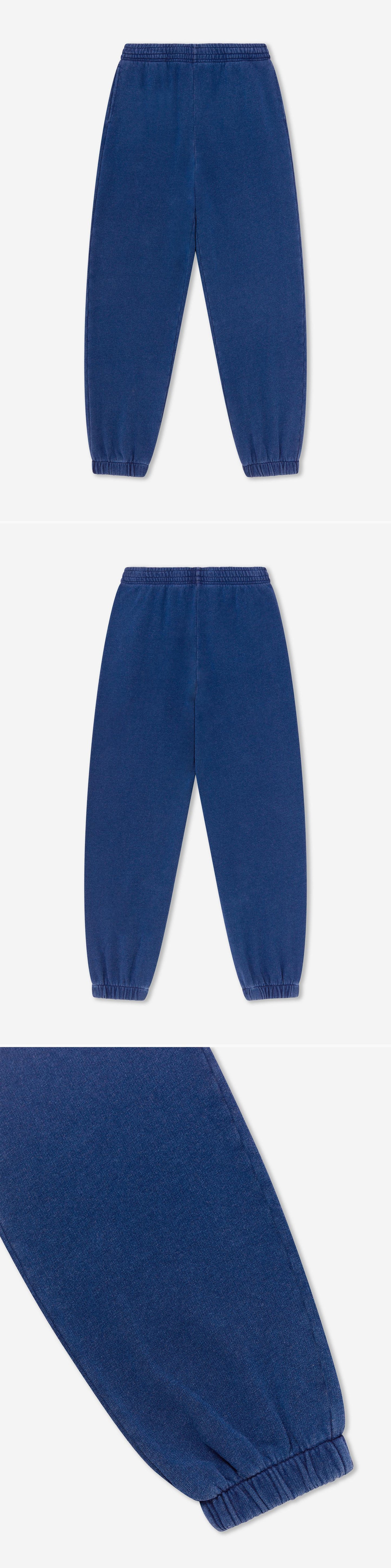 BLUE_JOGGERS - Flat Lay - 3 x Shots - Front + Back + Detail B