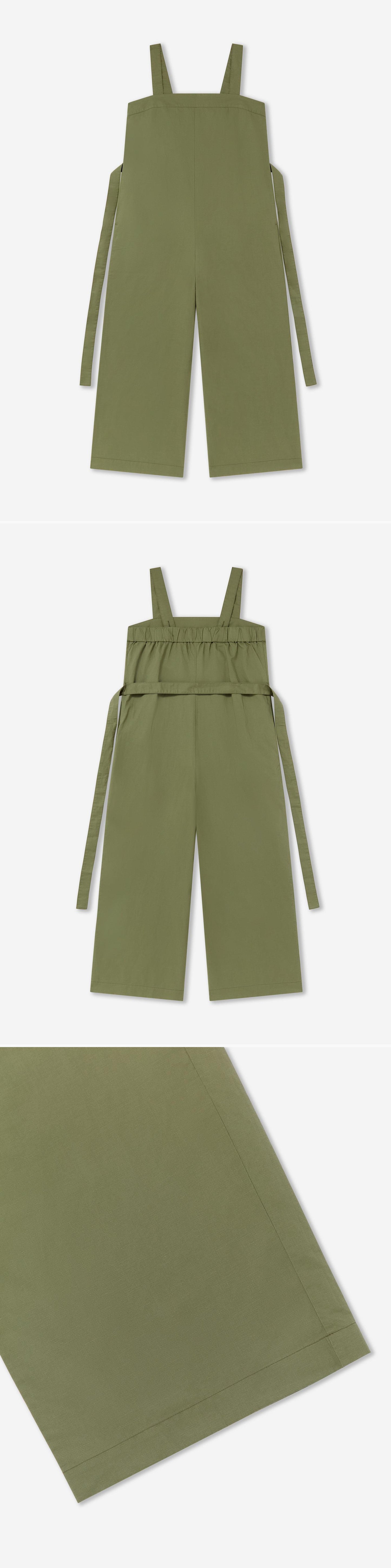 GREEN_JUMPSUIT - Flat Lay - 3 x Shots - Front + Back + Detail B