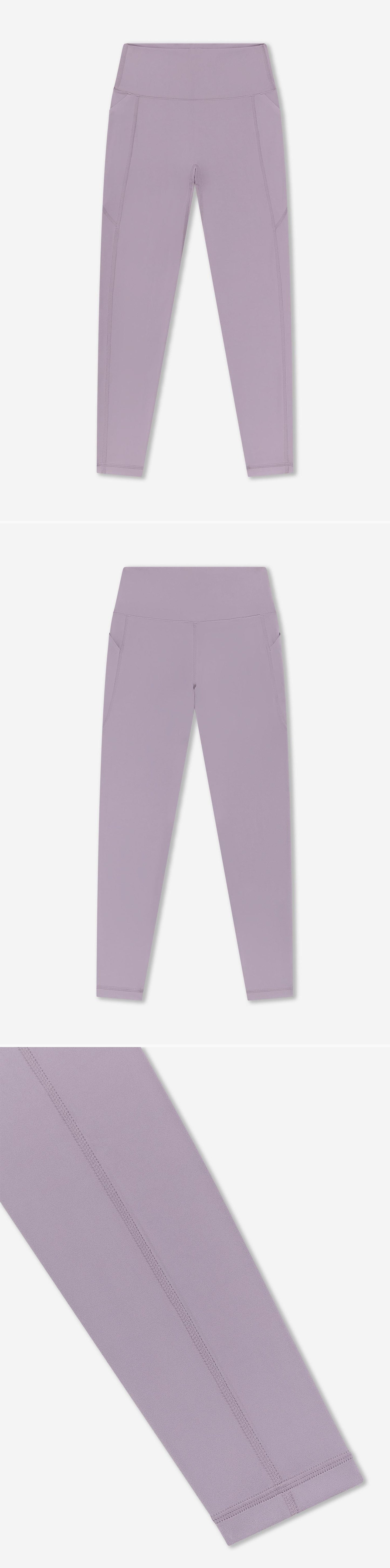 LILAC_LEGGINGS - Flat Lay - 3 x Shots - Front + Back + Detail B