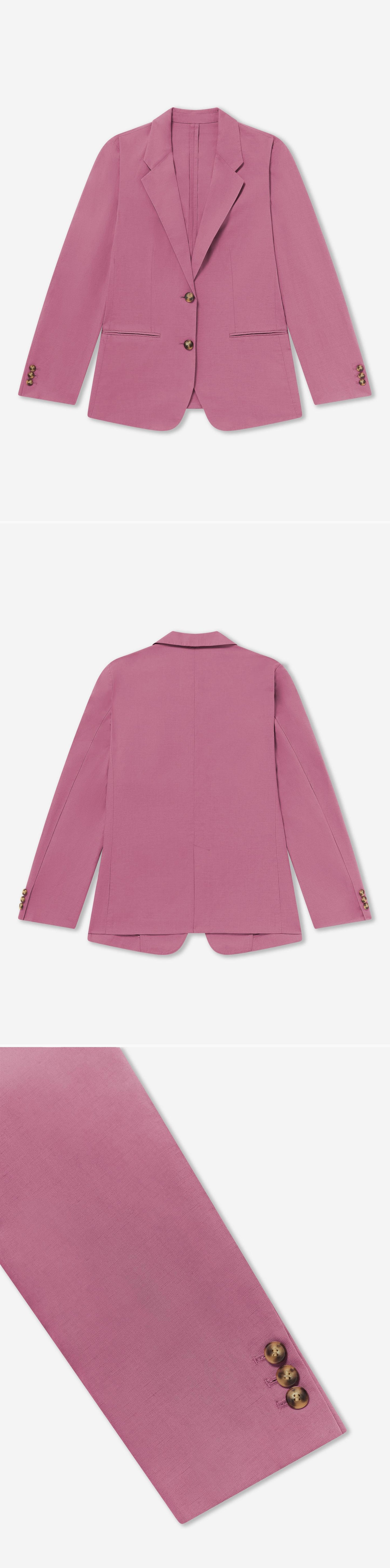 PINK_BLAZER - Flat Lay - 3 x Shots - Front + Back + Detail B