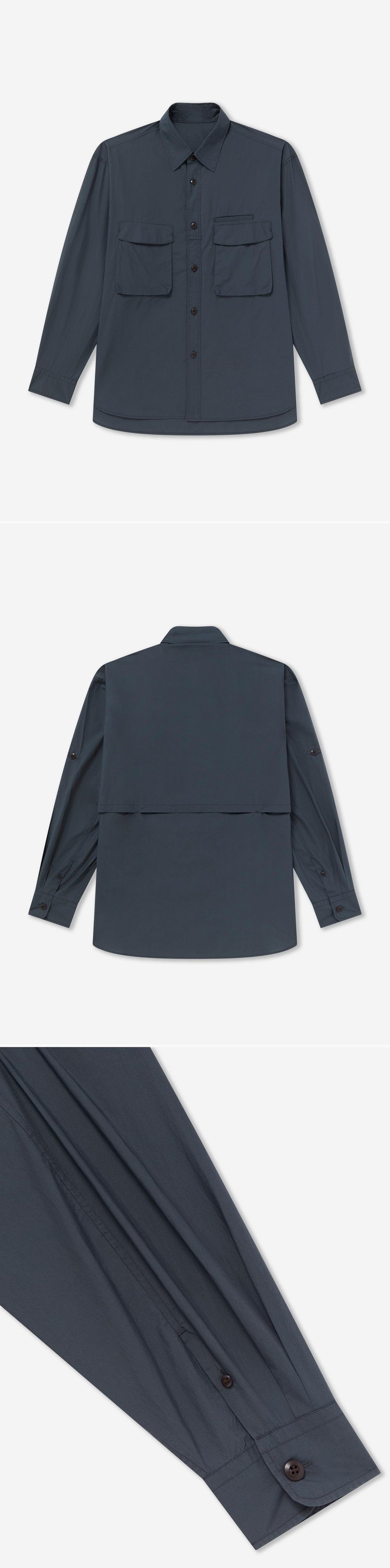 POCKET_SHIRT - Flat Lay - 3 x Shots - Front + Back + Detail B