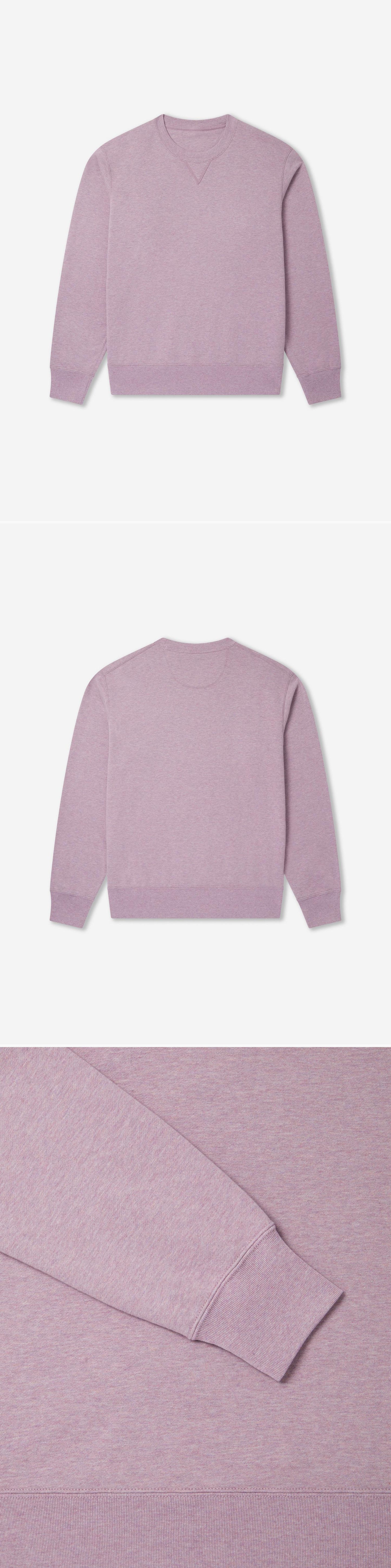 PURPLE_SWEATSHIRT - Flat Lay - 3 x Shots - Front + Back + Detail B