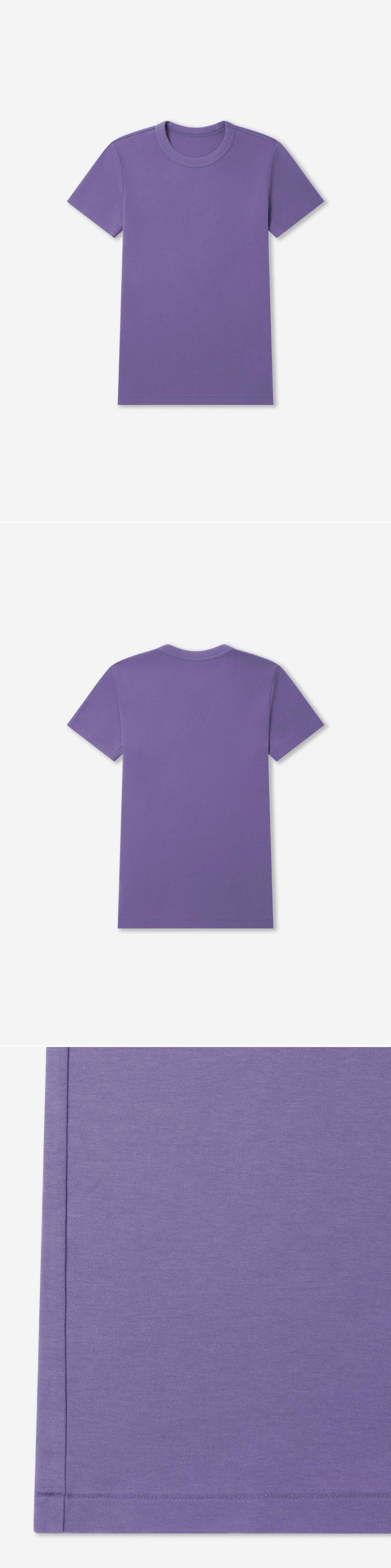PURPLE_TSHIRT - Flat Lay - 3 x Shots - Front + Back + Detail B