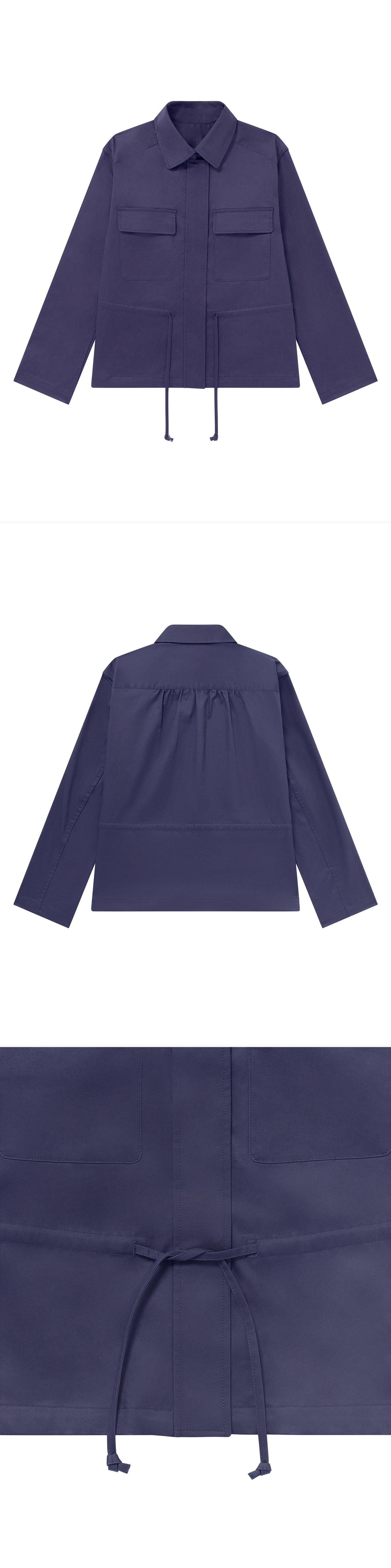 BLUE_JACKET - Flat Lay - 3 x Shots - Front + Back + Detail B