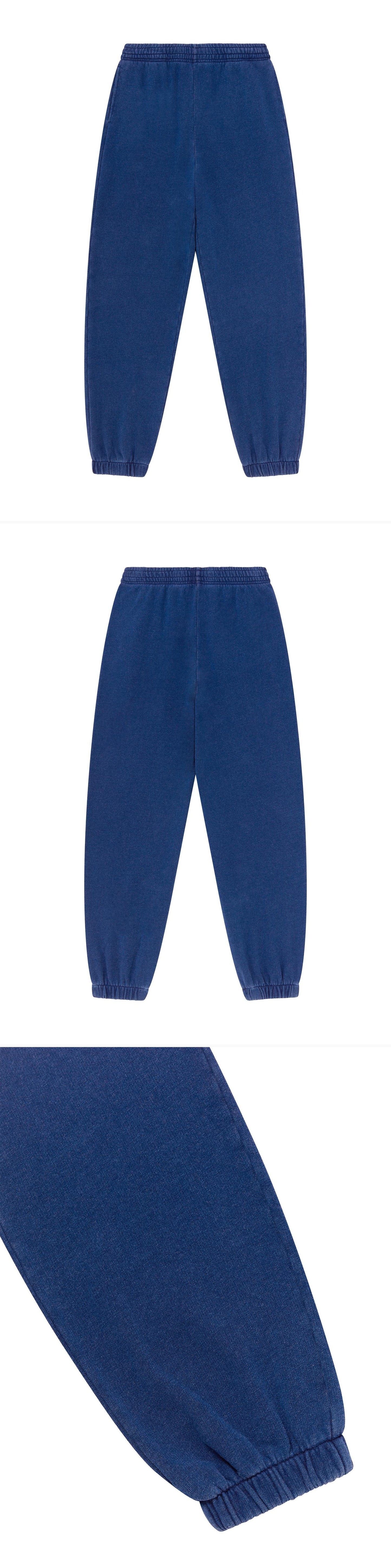 BLUE_JOGGERS - Flat Lay - 3 x Shots - Front + Back + Detail B