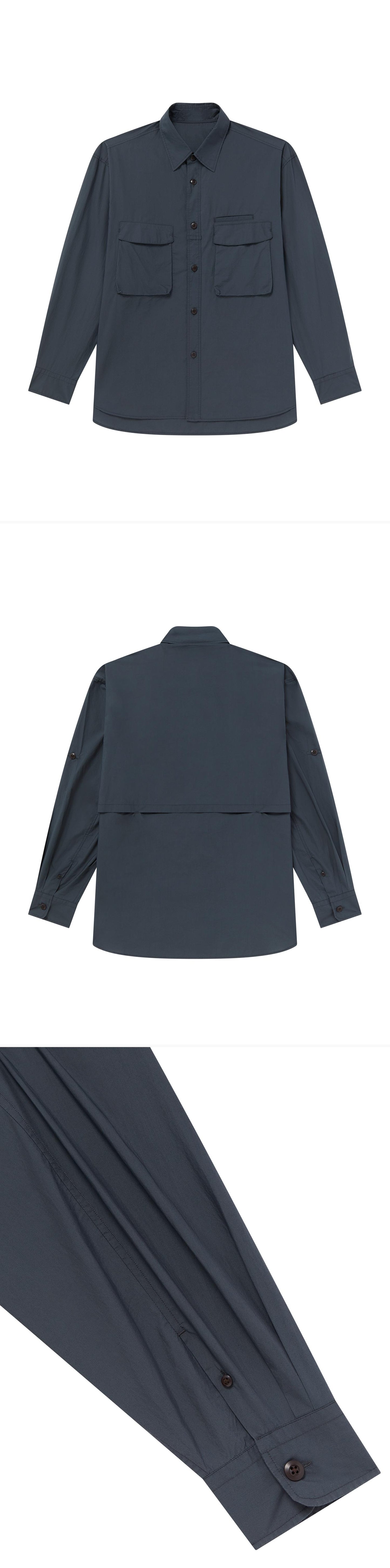 POCKET_SHIRT - Flat Lay - 3 x Shots - Front + Back + Detail B