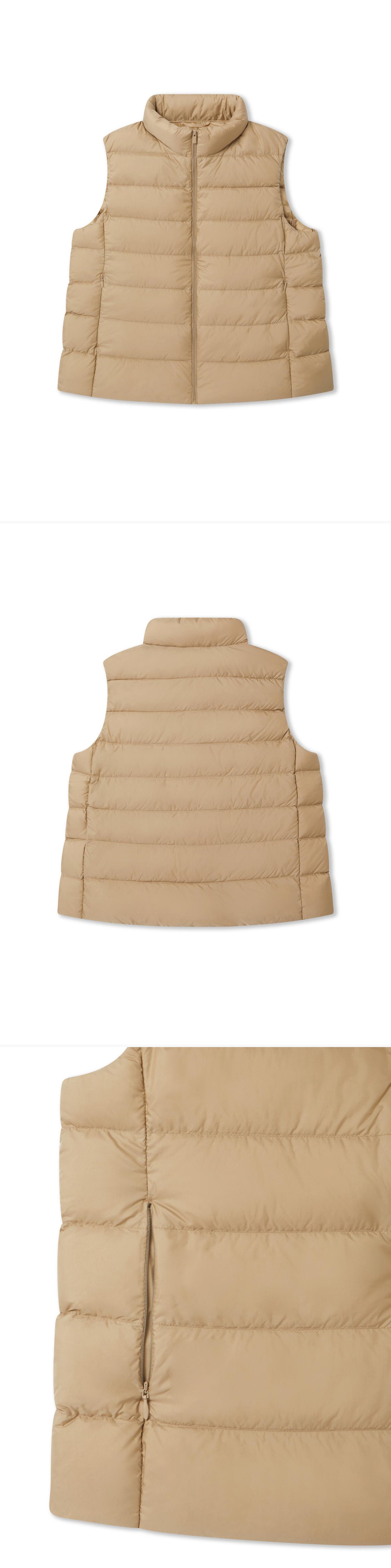 BEIGE_GILLET - Flat Lay - 3 x Shots - Front + Back + Detail B