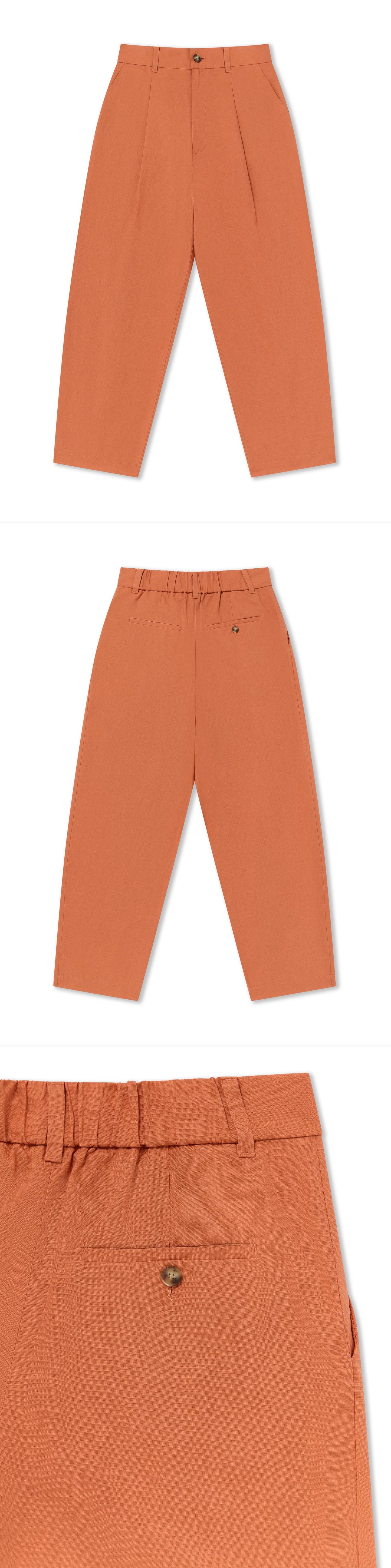 ORANGE_WIDELEG_TROUSER - Flat Lay - 3 x Shots - Front + Back + Detail B