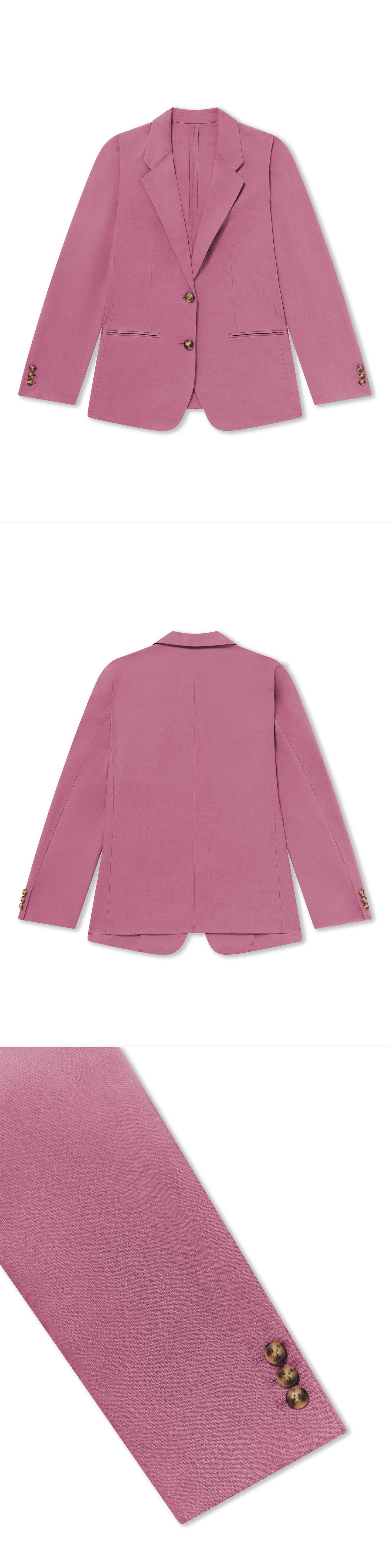 PINK_BLAZER - Flat Lay - 3 x Shots - Front + Back + Detail B