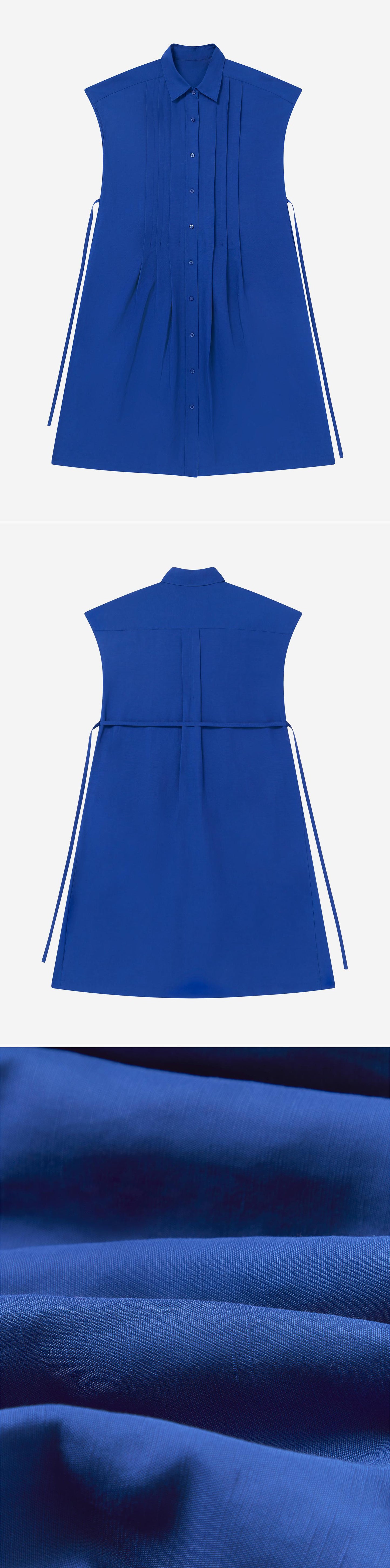 BLUE_DRESS - Flat Lay - 3 x Shots - Front + Back + Detail C
