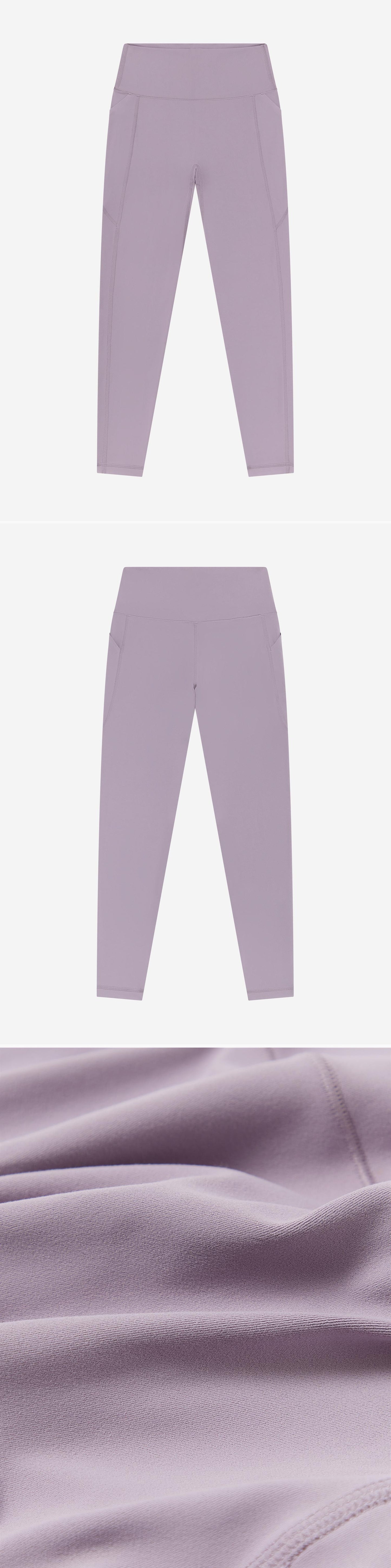 LILAC_LEGGINGS - Flat Lay - 3 x Shots - Front + Back + Detail C