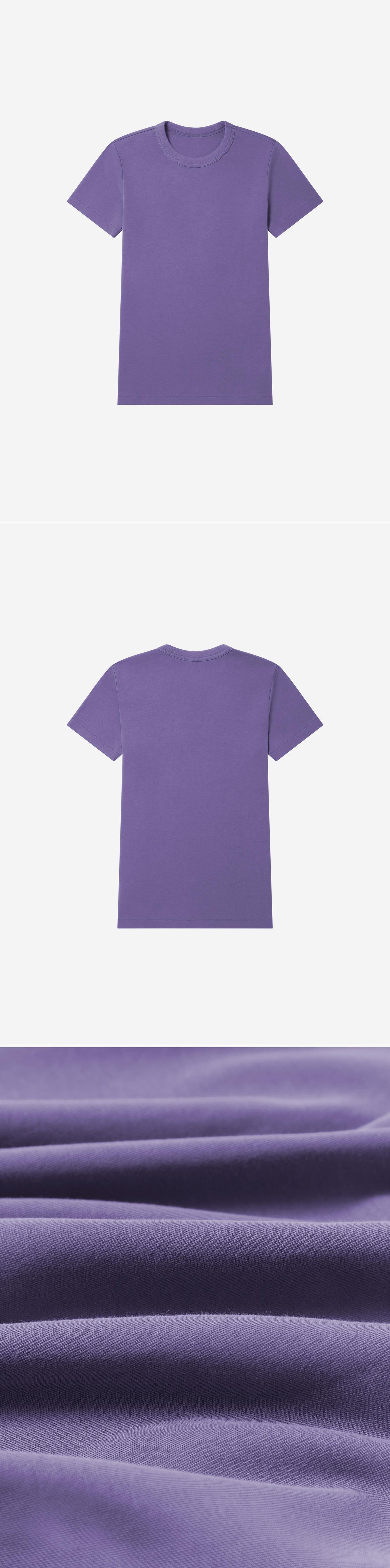PURPLE_TSHIRT - Flat Lay - 3 x Shots - Front + Back + Detail C