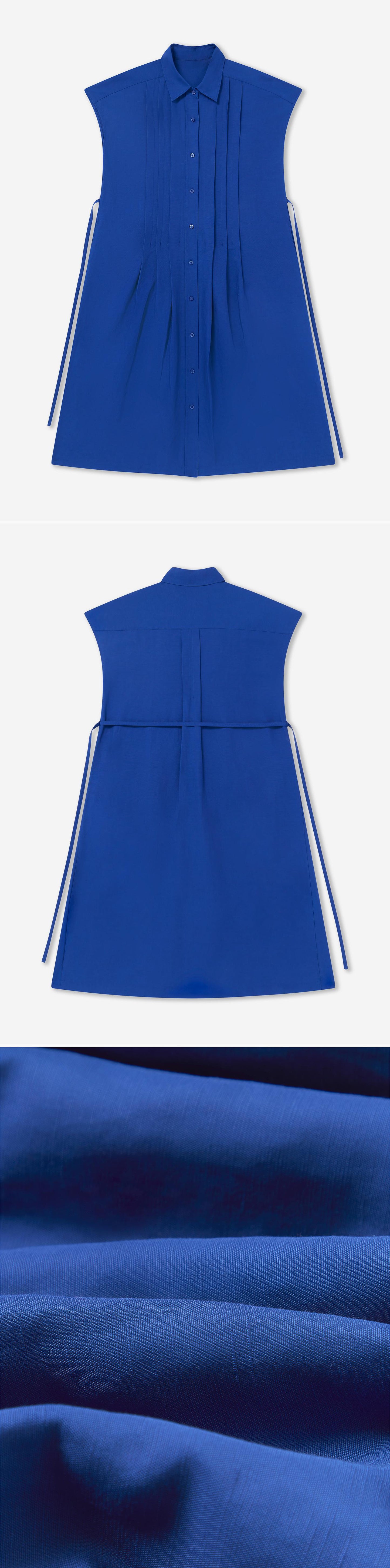BLUE_DRESS - Flat Lay - 3 x Shots - Front + Back + Detail C