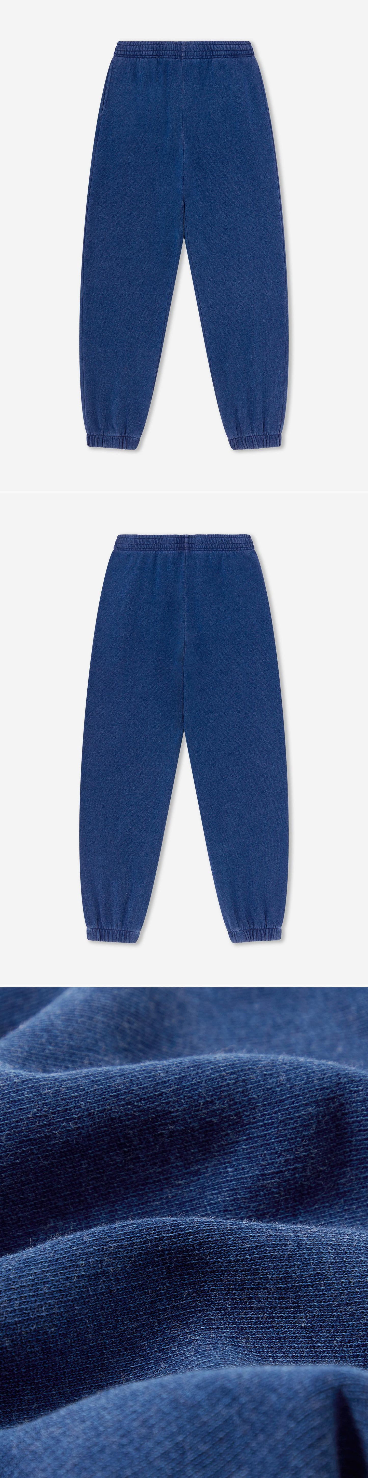 BLUE_JOGGERS - Flat Lay - 3 x Shots - Front + Back + Detail C