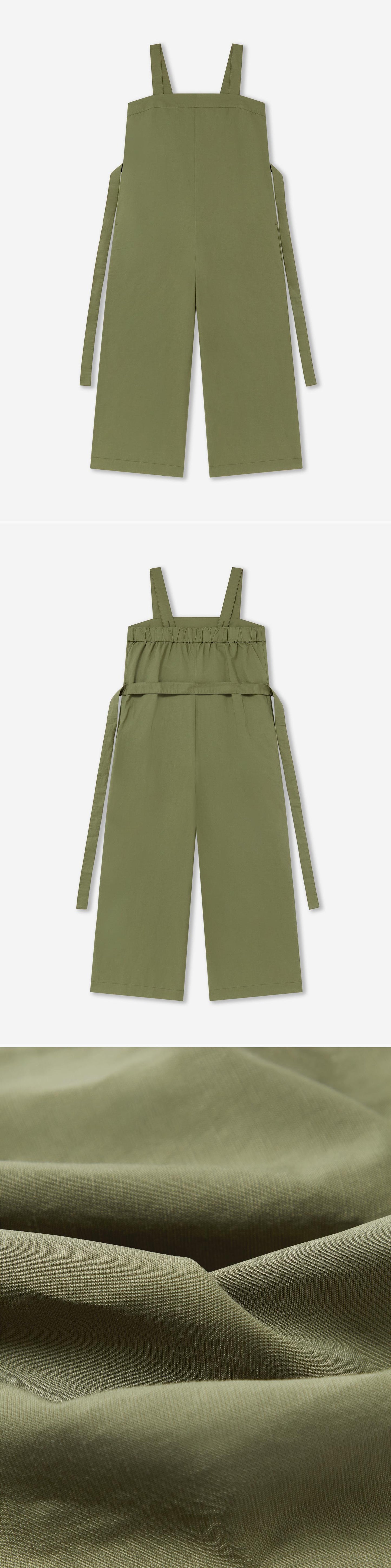 GREEN_JUMPSUIT - Flat Lay - 3 x Shots - Front + Back + Detail C