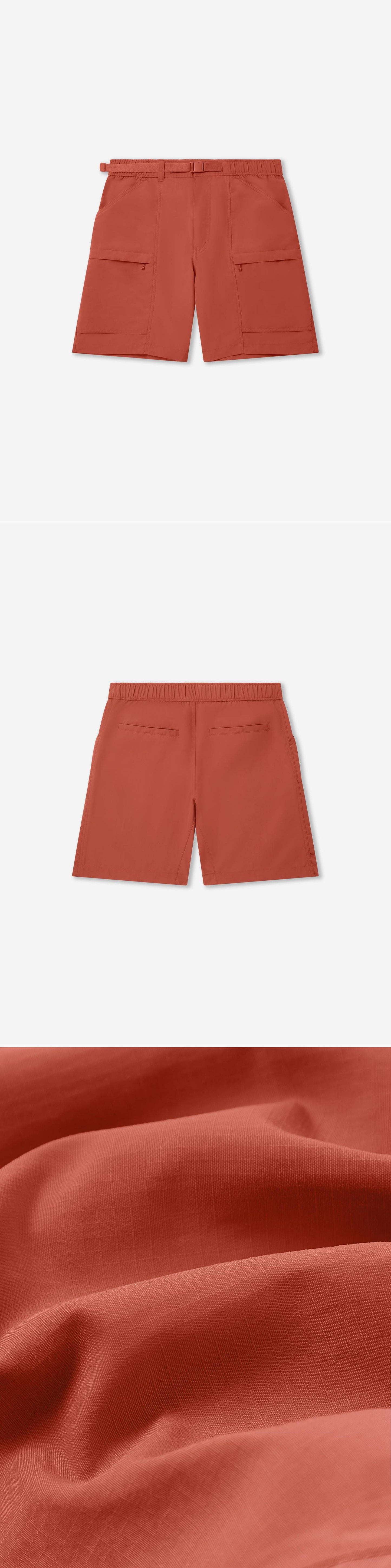 ORANGE_SHORT - Flat Lay - 3 x Shots - Front + Back + Detail C