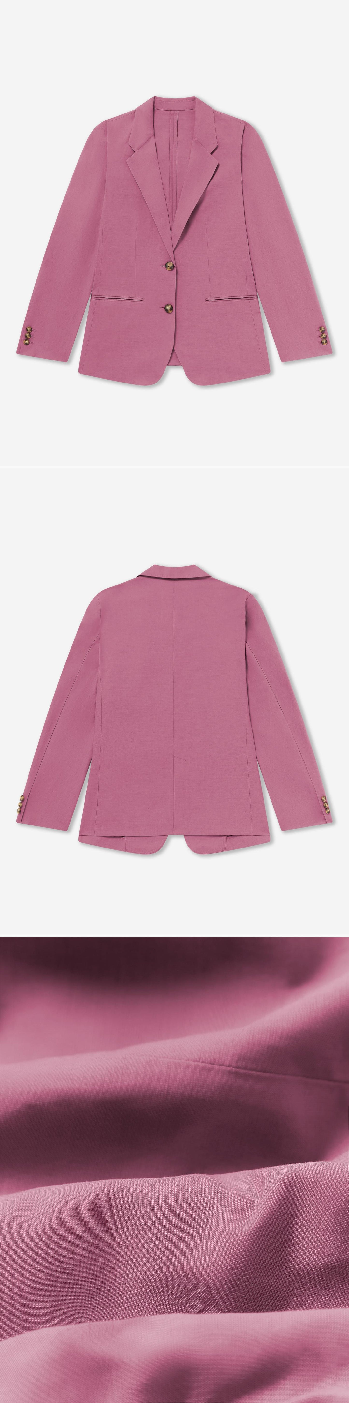 PINK_BLAZER - Flat Lay - 3 x Shots - Front + Back + Detail C