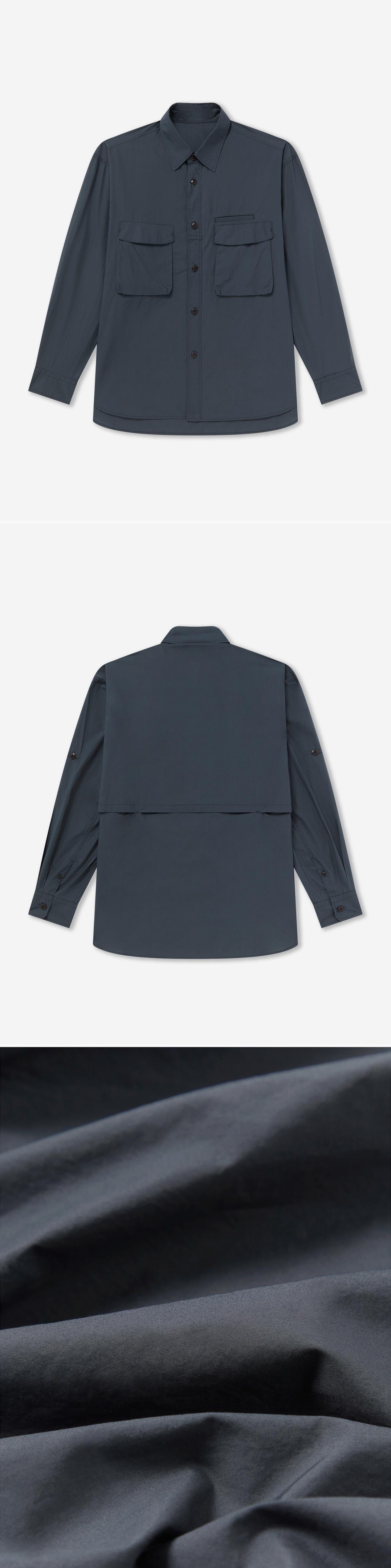 POCKET_SHIRT - Flat Lay - 3 x Shots - Front + Back + Detail C