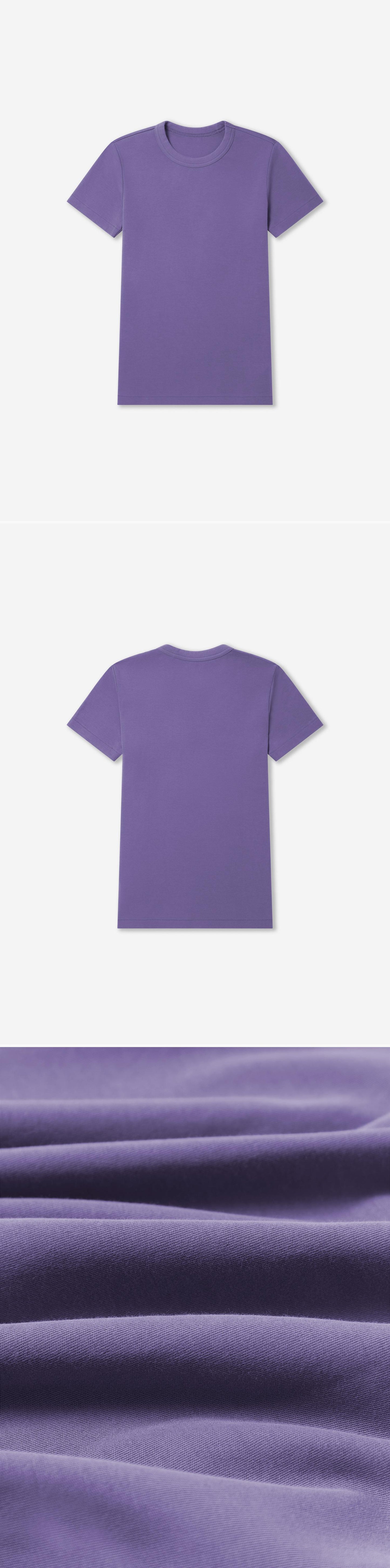 PURPLE_TSHIRT - Flat Lay - 3 x Shots - Front + Back + Detail C