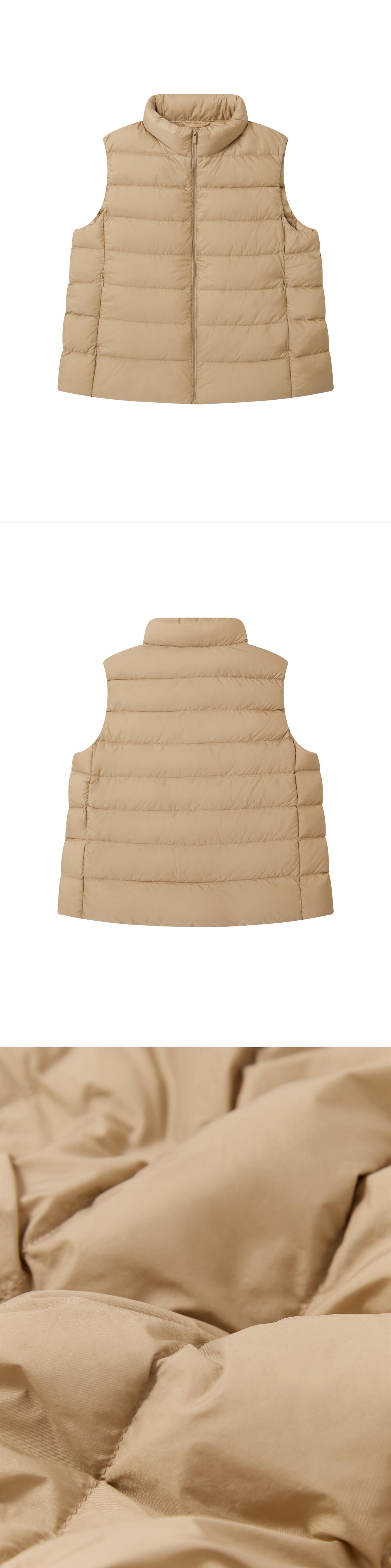 BEIGE_GILLET - Flat Lay - 3 x Shots - Front + Back + Detail C