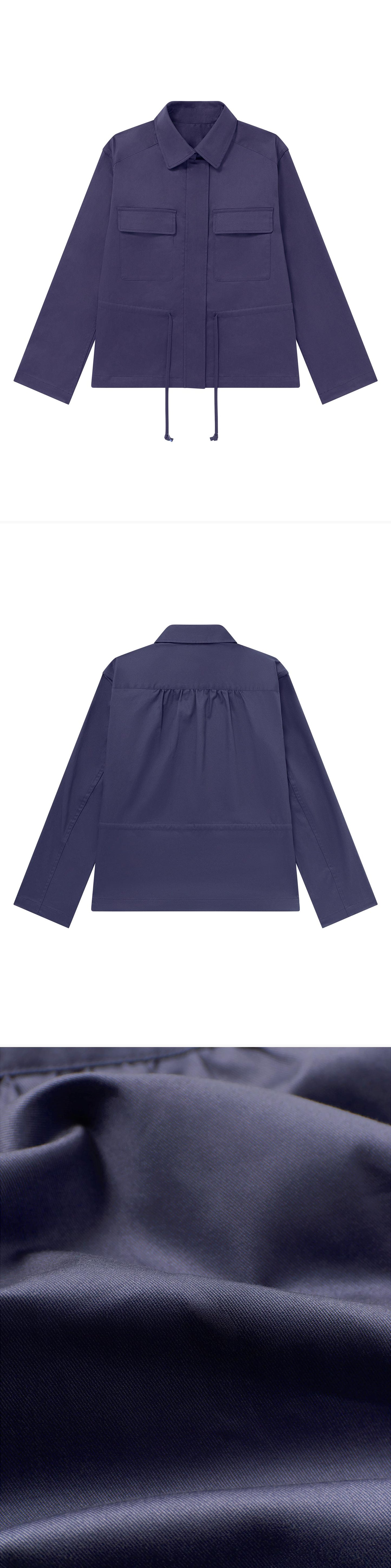 BLUE_JACKET - Flat Lay - 3 x Shots - Front + Back + Detail C