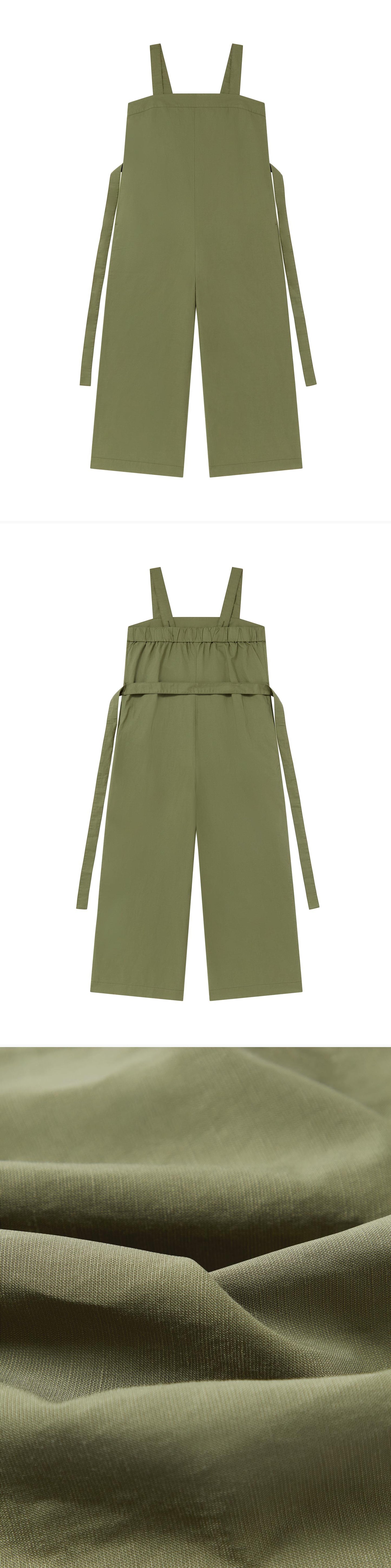 GREEN_JUMPSUIT - Flat Lay - 3 x Shots - Front + Back + Detail C