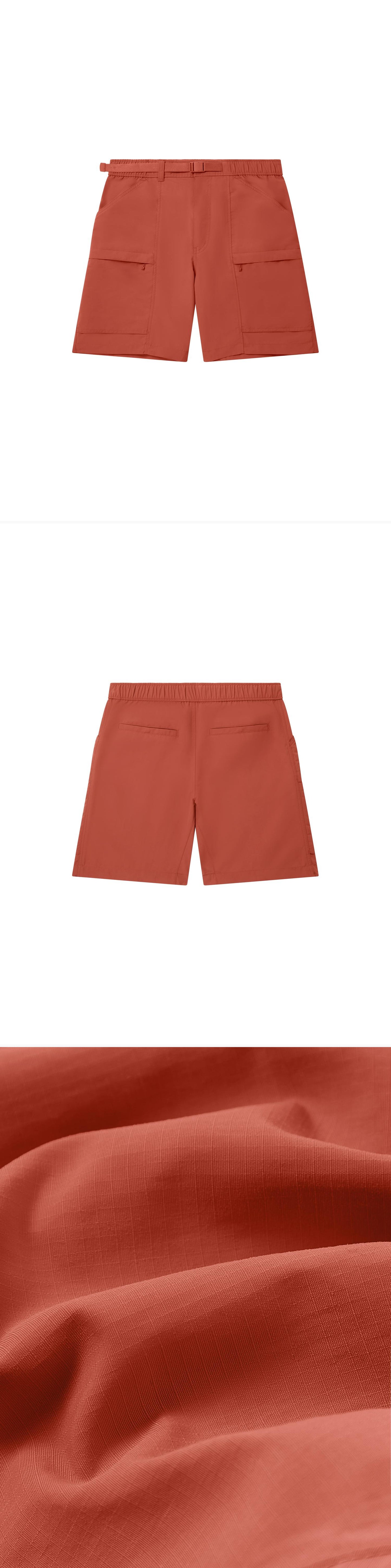 ORANGE_SHORT - Flat Lay - 3 x Shots - Front + Back + Detail C