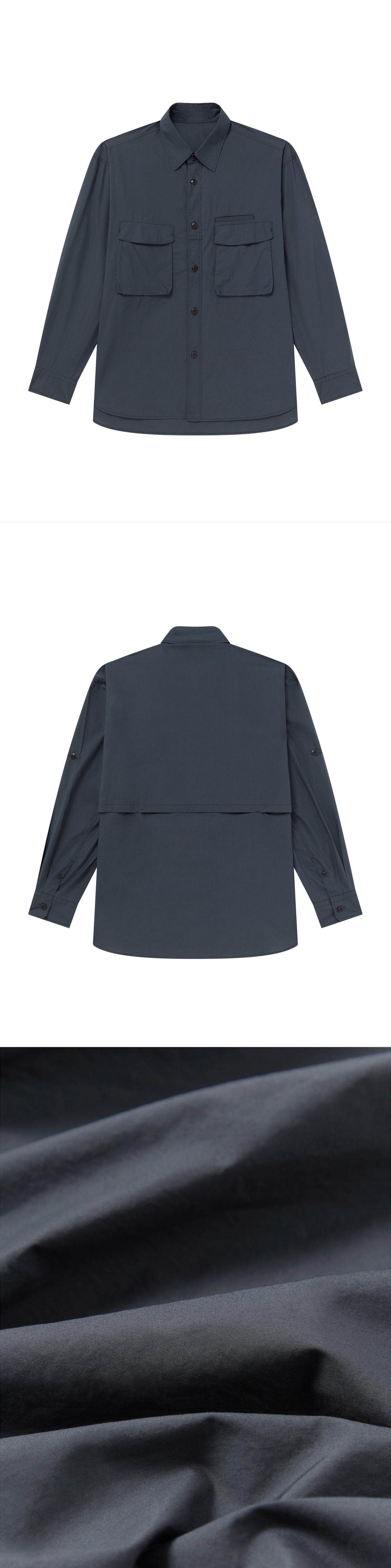 POCKET_SHIRT - Flat Lay - 3 x Shots - Front + Back + Detail C