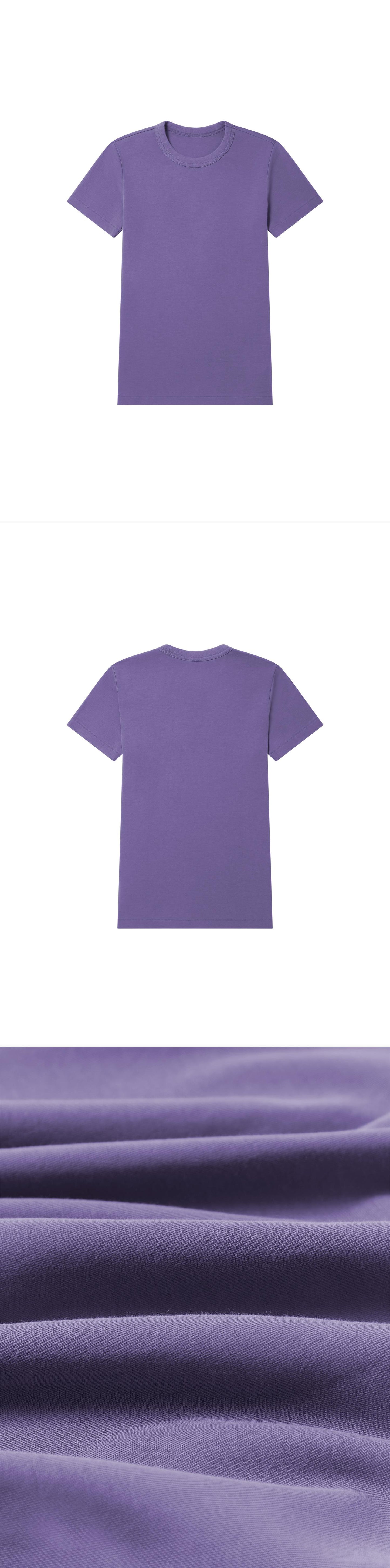 PURPLE_TSHIRT - Flat Lay - 3 x Shots - Front + Back + Detail C