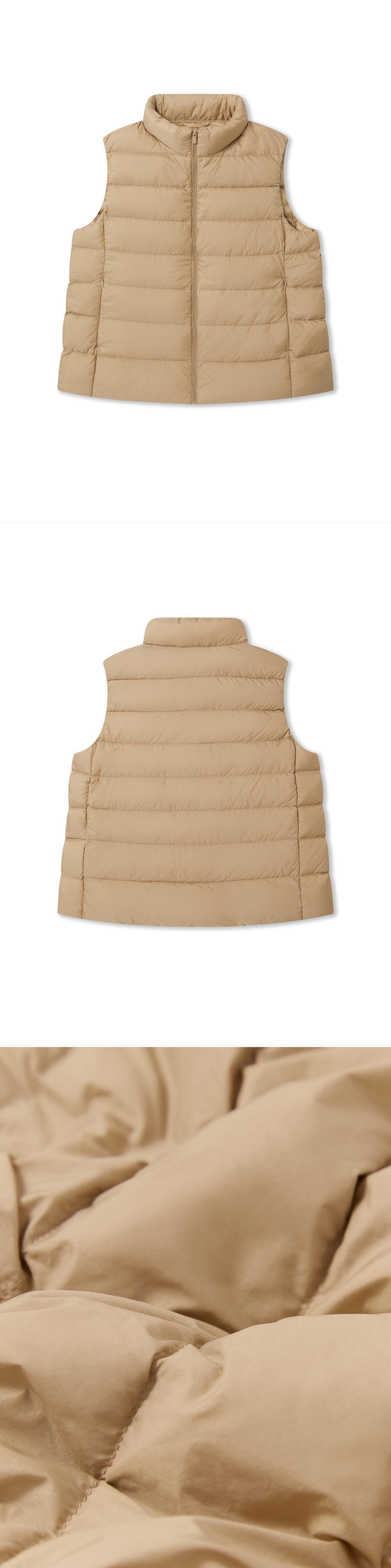 BEIGE_GILLET - Flat Lay - 3 x Shots - Front + Back + Detail C