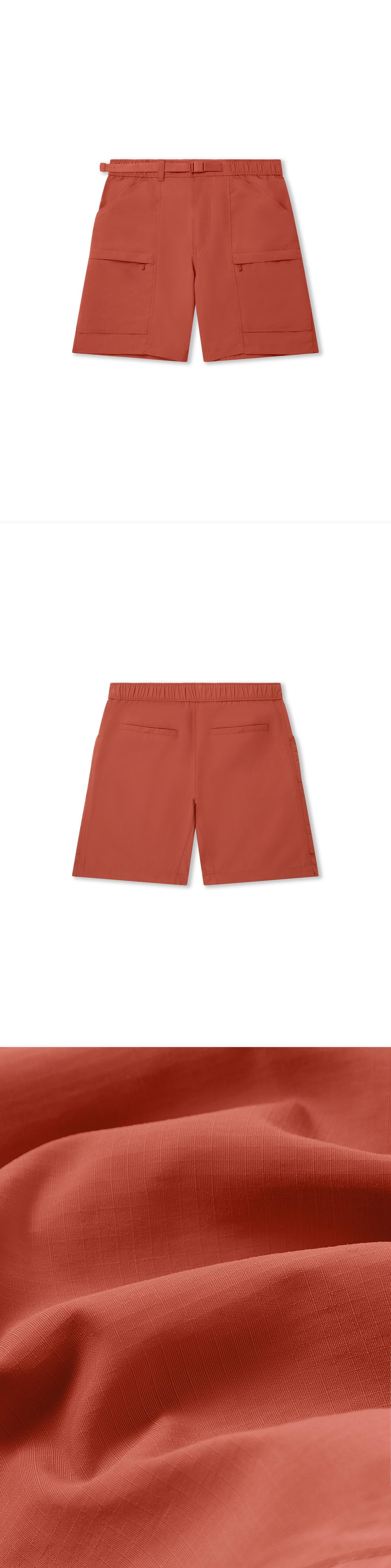 ORANGE_SHORT - Flat Lay - 3 x Shots - Front + Back + Detail C