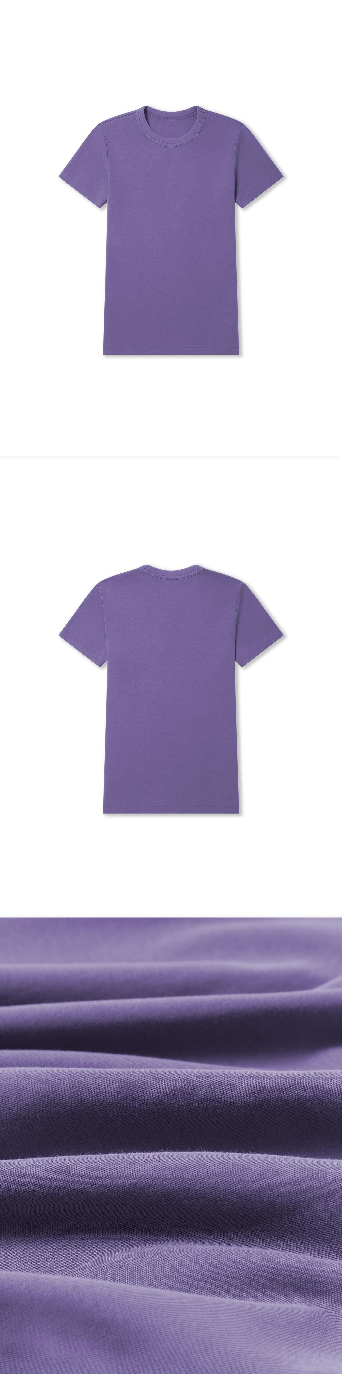 PURPLE_TSHIRT - Flat Lay - 3 x Shots - Front + Back + Detail C